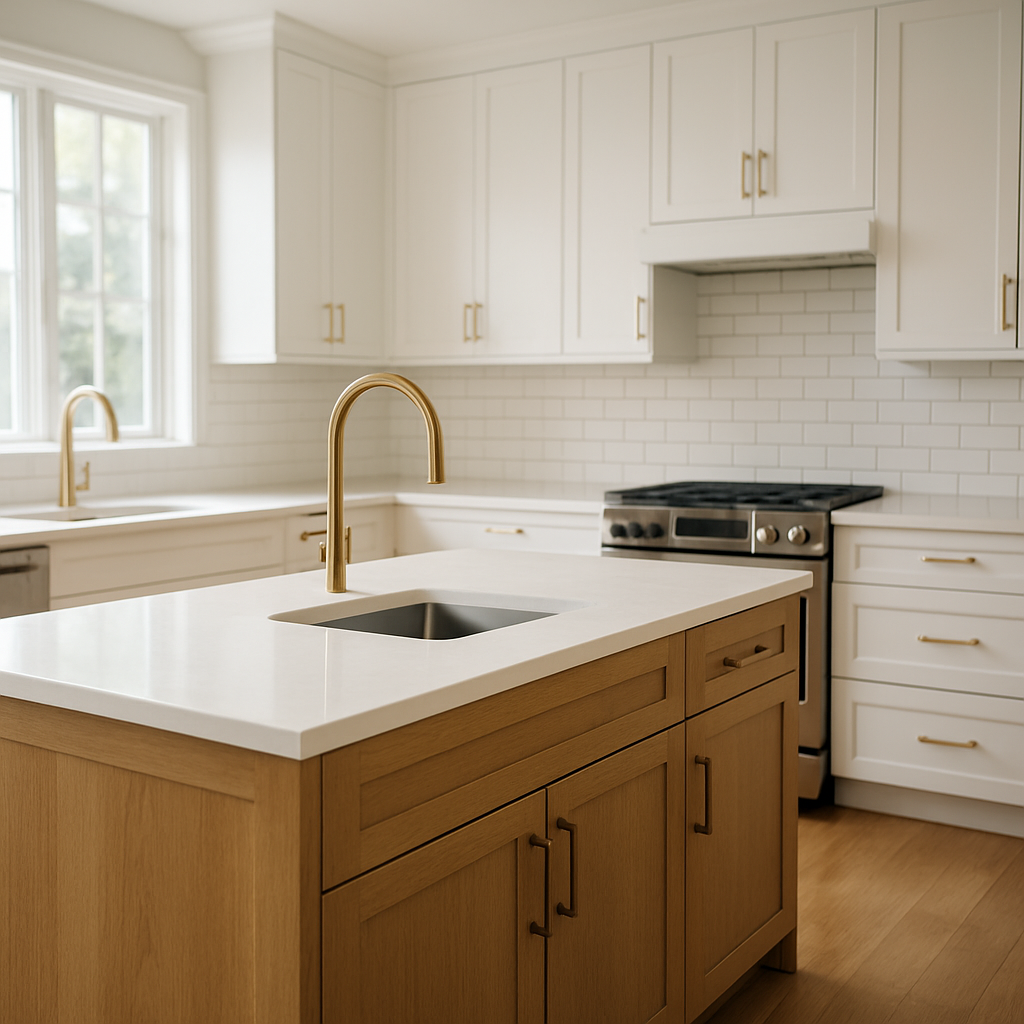 A bright, beautifully renovated modern kitchen